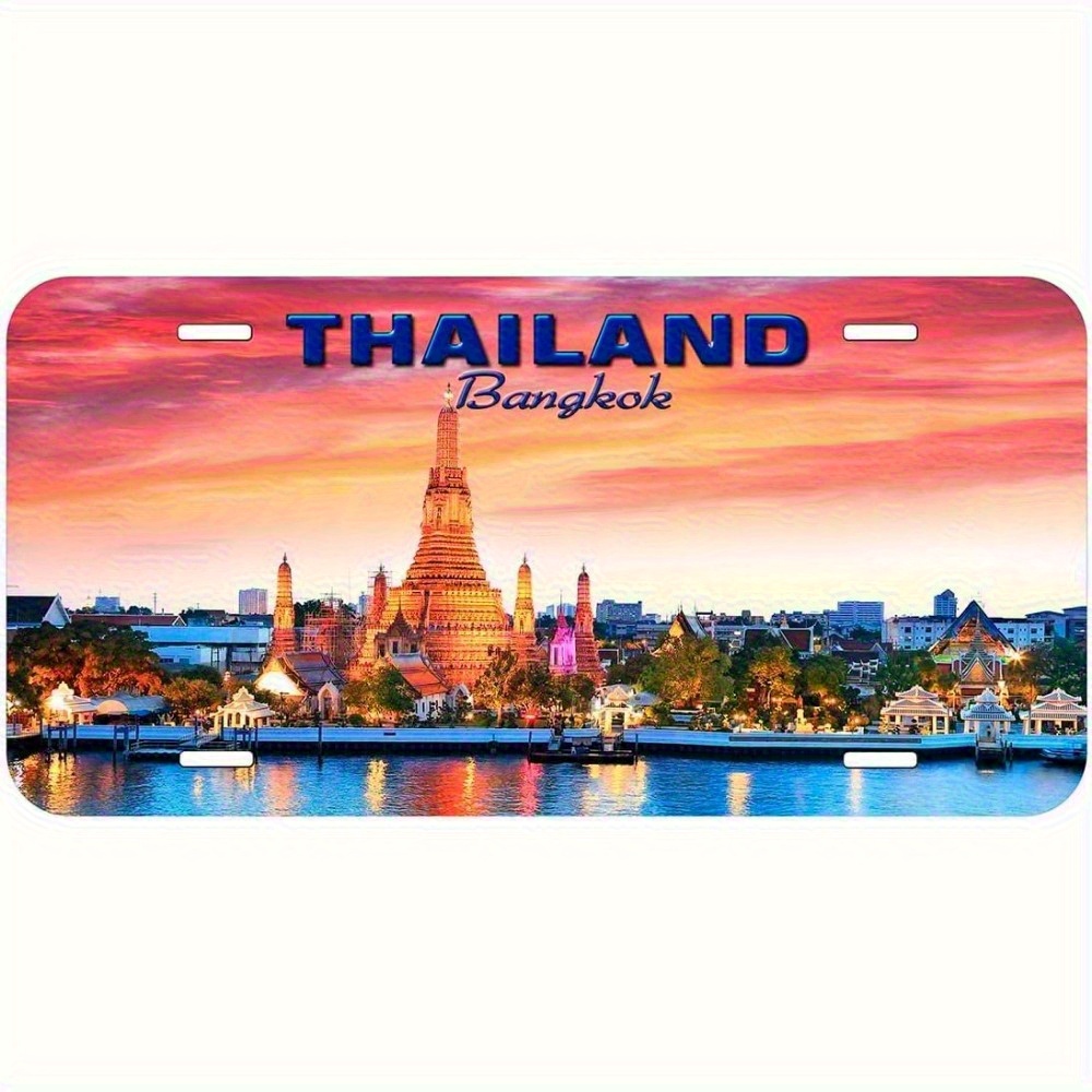 Car Accessories Bangkok - [JIT] バンコク タイ ナンバープレート - サンセット寺院（ワット・ファ・カエウ）車用タグ、6x12インチ（15.24x30.48cm）、ワット