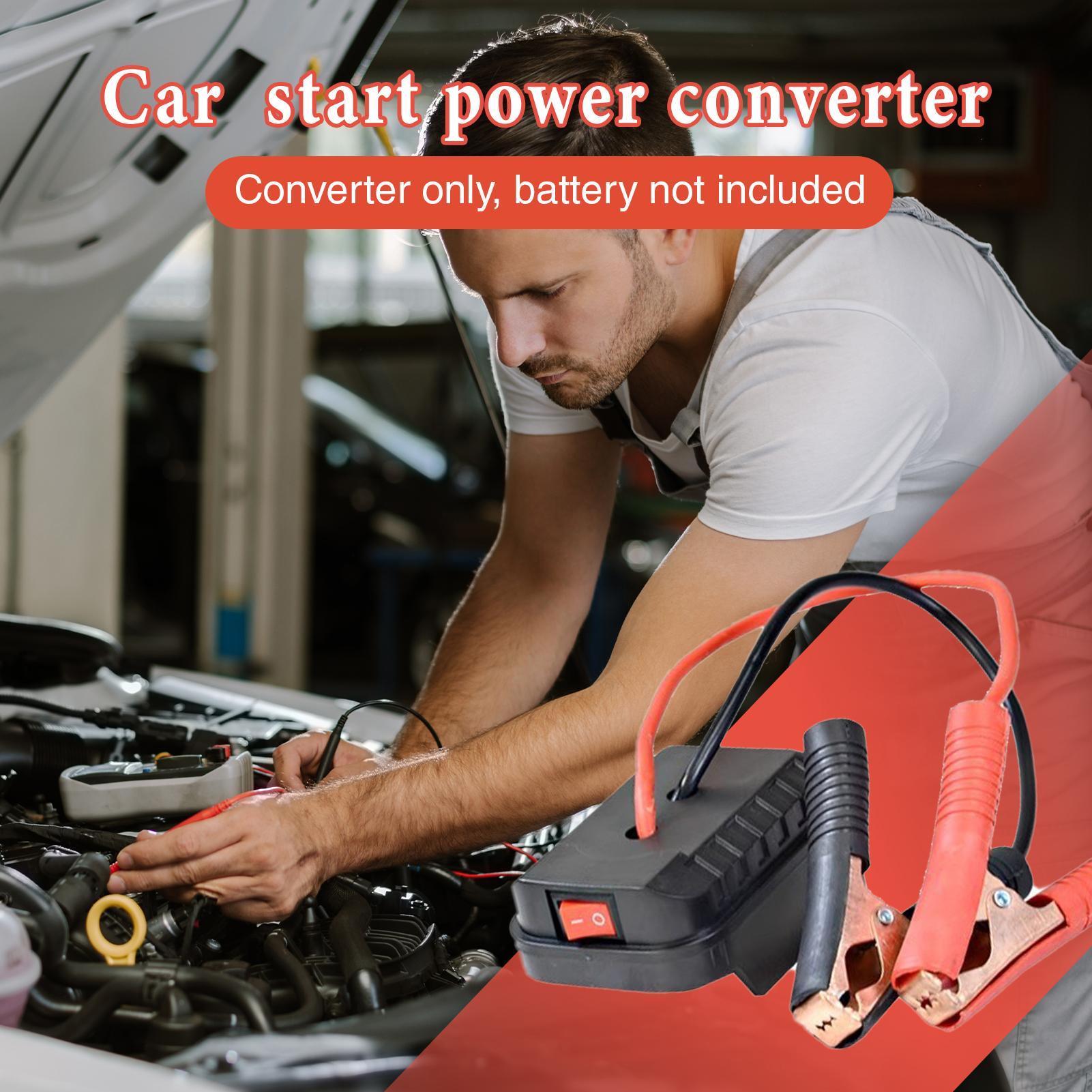 Portable Jump Starter - 車用バッテリージャンプスターター、リチウム非常用電源バンク、厚みのある銅製クリップ付き、デュアルUSB充電ポート付き