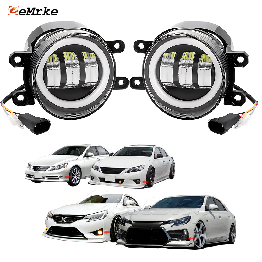 Car Accessories Xcent - トヨタマーク用レンズ付きLEDフォグランプ,x130,2009,2010,2011,2012,2013,2014,天使の目,drl,ptf,30w,30w