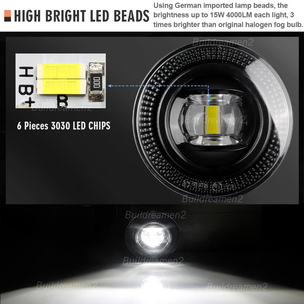 2 X 30W 車のフロントバンパー LED レンズフォグラ - Car Accessories Xcent のレビューと価格