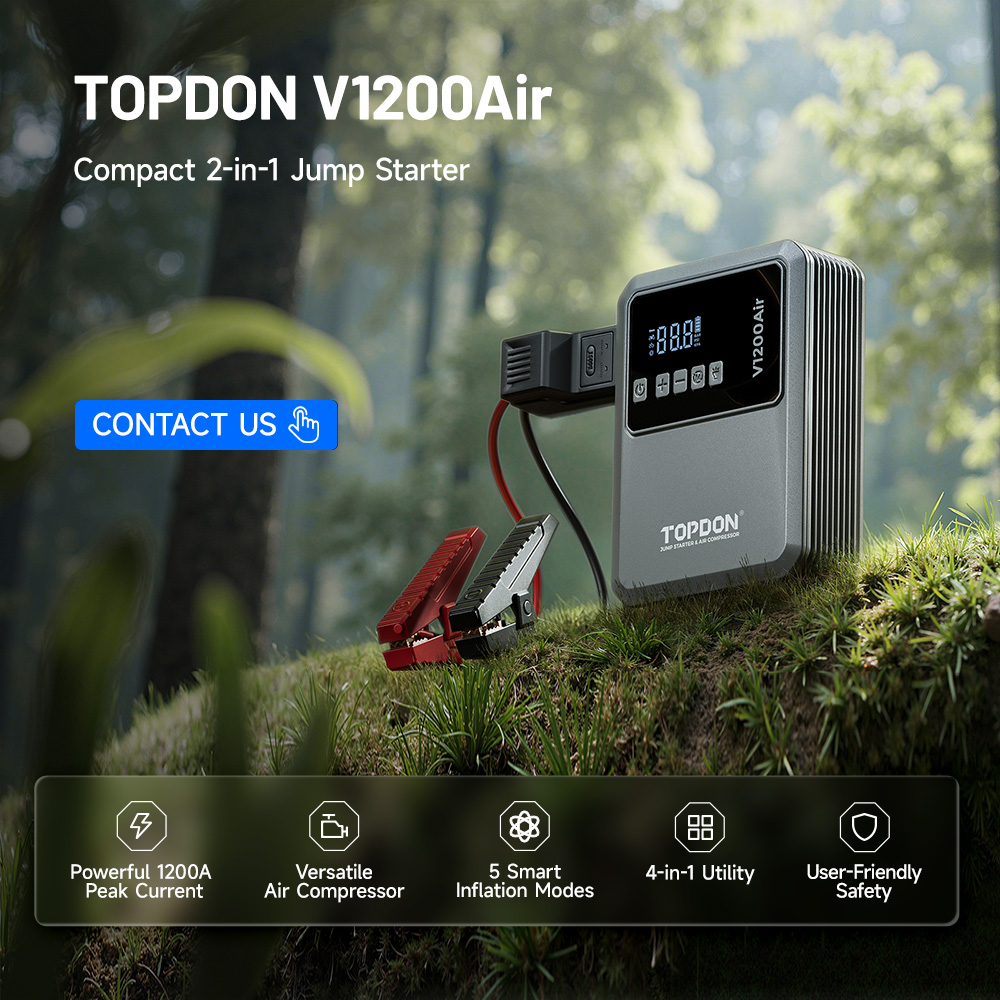 TOPDON V1200 Air 12Vジャンプスターター、 - Portable Jump Starter のレビューと価格