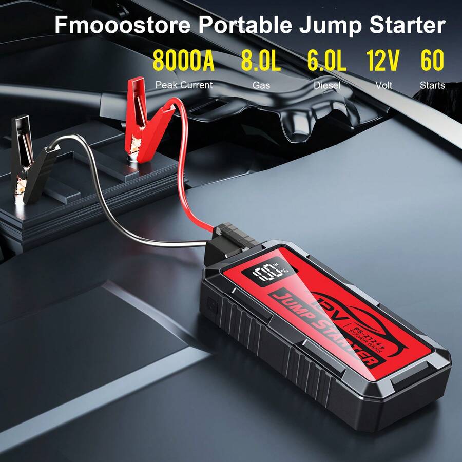 8000Aカー ジャンプスターター、12Vジャンプスターター - Portable Jump Starter のレビューと価格