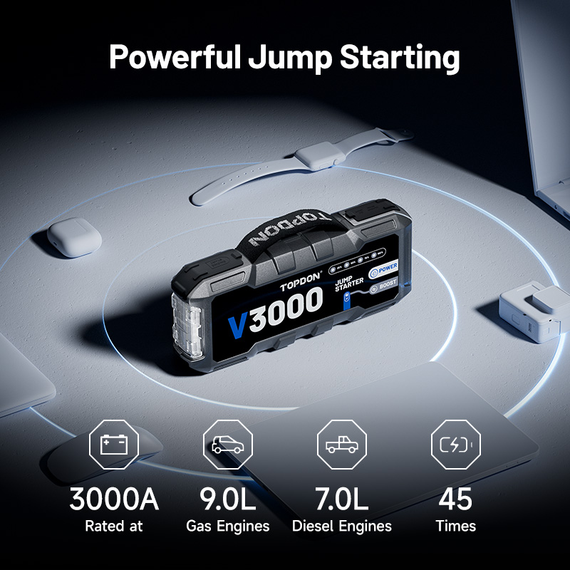 TOPDON V3000 3000A PD60W 双方向急速 - Portable Jump Starter のレビューと価格