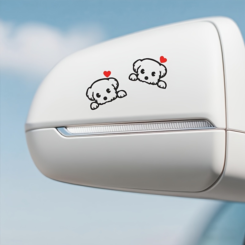 2枚セットのかわいい漫画犬の楽しいビニールステッカー、車、S - Car Accessories On Amazon のレビューと価格